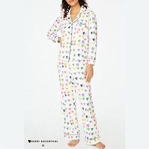 Roller Rabbit Women's Pajama Set with Colorful Hearts